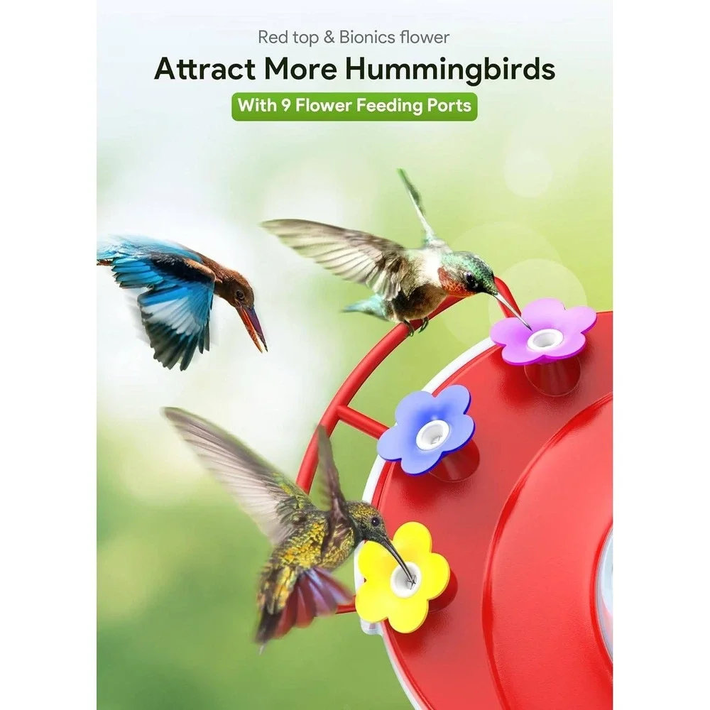 Osoeri OS-BC03 Hummingbird Feeder with Camera, 2K HD AI Identify Solar Bird Fee